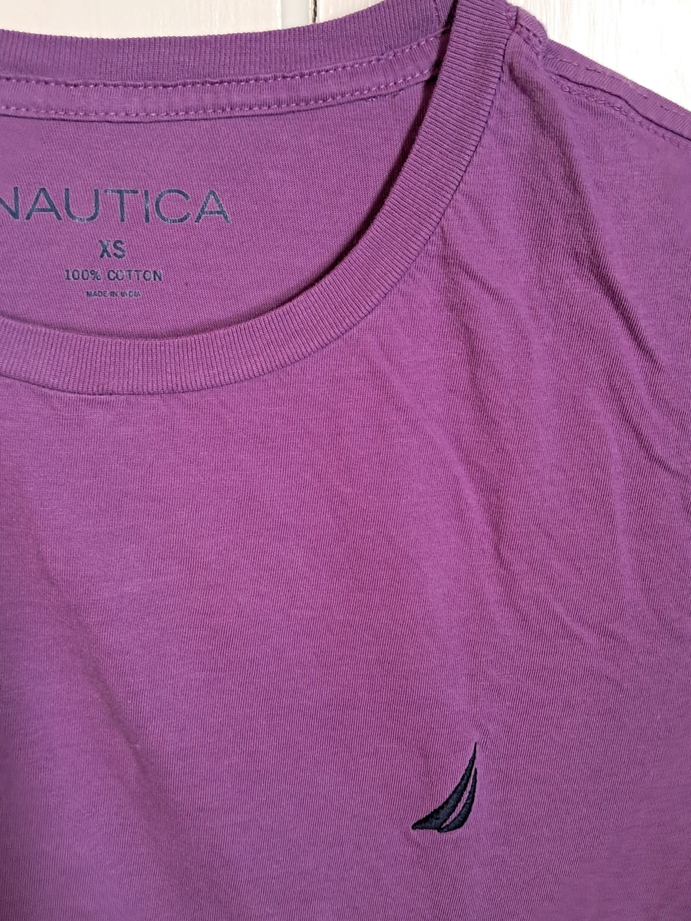 Nautica Men’s Purple Crew Neck Cotton T-Shirt